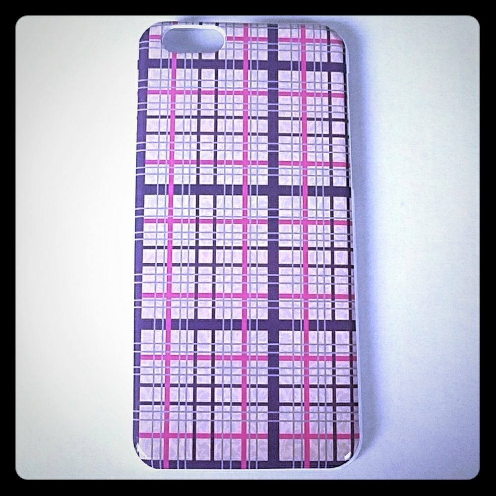 💕free gift gift iphone 6 case plaid purple pink
